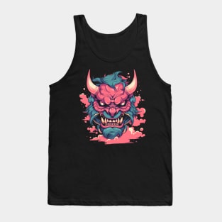 Vaporwave Japanese Oni Mask - Devil Mask - Pastel Colors Tank Top